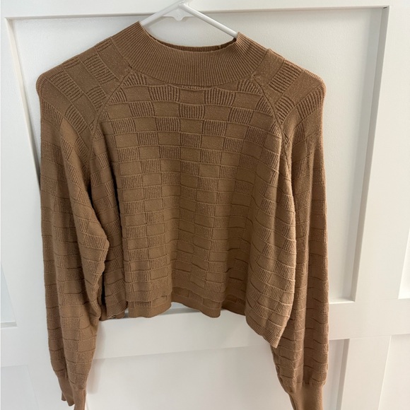 La Hearts Sweaters - La Hearts Camel Textured Cowl Neck Sweater